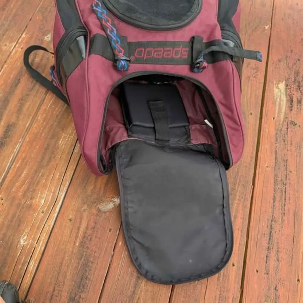 Vintage Speedo Large Blue Backpack Book Bag Swim Bag Sports 1990s Tribal Straps